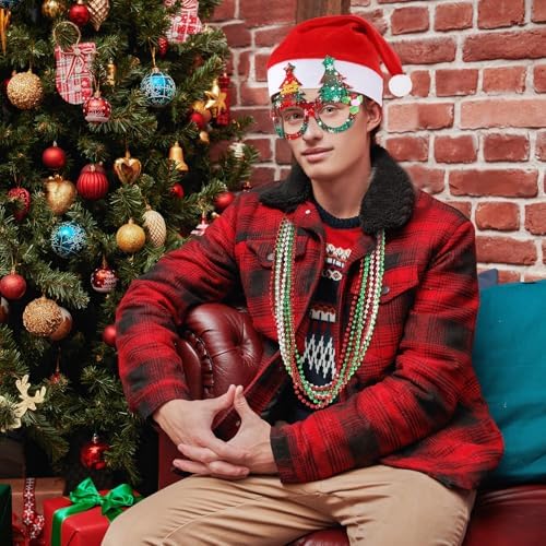 Shappy Christmas GlassSanta Hat 60 Pcs Christmas Accessories