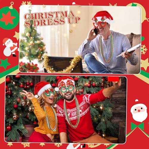 Shappy Christmas GlassSanta Hat 60 Pcs Christmas Accessories
