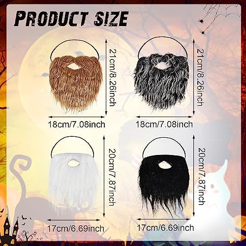 4-Piece Fake Beards Trick or Treat Halloween Costume Accessory