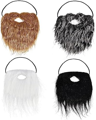 4-Piece Fake Beards Trick or Treat Halloween Costume Accessory