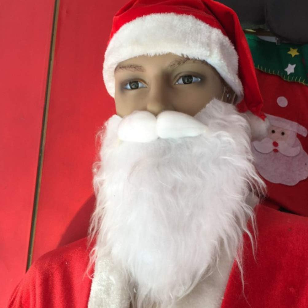White Santa Beard Fake Facial Hair Costume Accessory