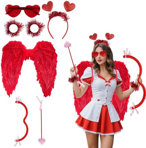 Magical 7-Piece Cupid Costume Set for Women