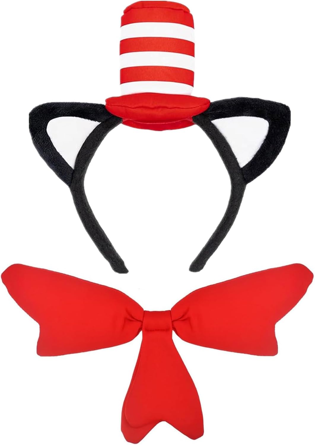 Cat in the Hat Set Red Bow Tie Cat Costume Accessories