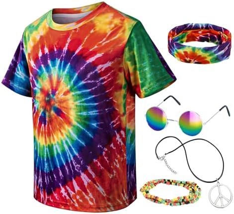 60s 70s Hippie Party Costume Set for Men