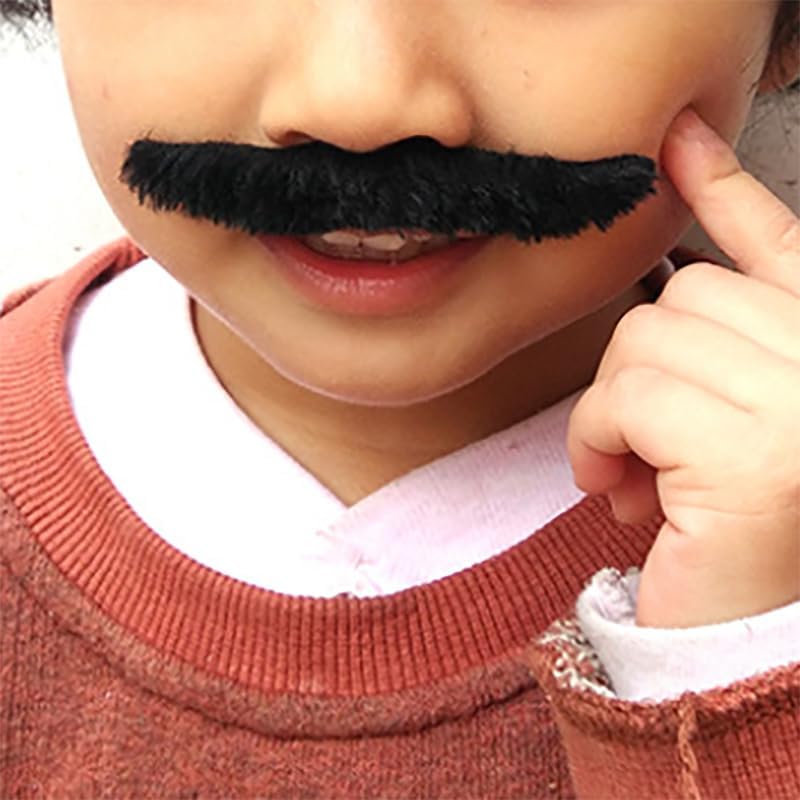 12-Piece Real Fake Mustaches Adhesive Costume for Adults