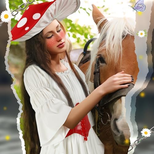 Renaissance Womens Fairy Costume with Hat and Belt