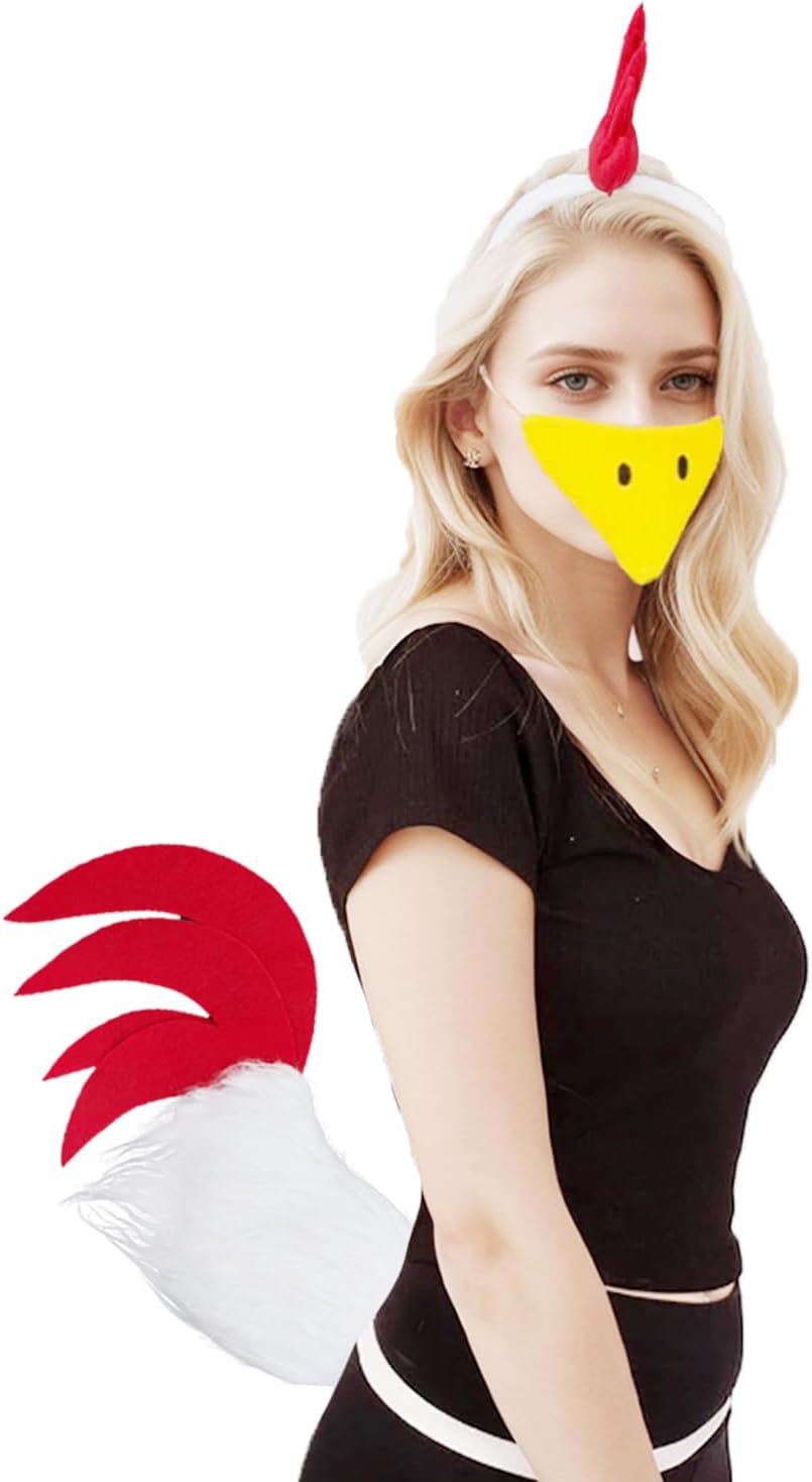 Friendly Rooster Halloween Costume Accessories Set for Adults