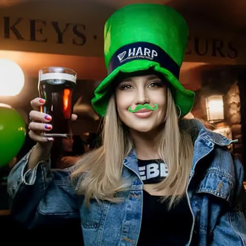 Base MMAHER St Patricks Day Fake Green Mustache Set