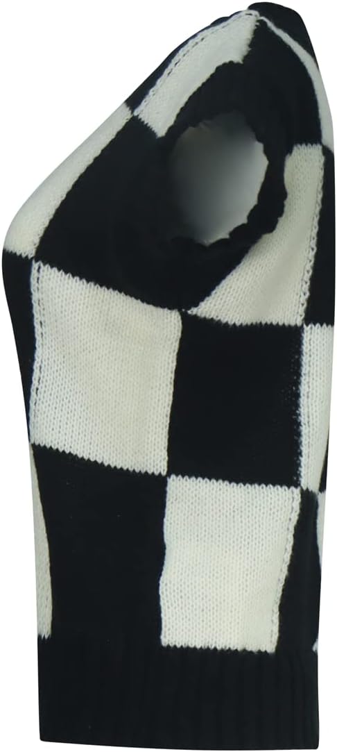 Black White Checkered Sweater Vest Costume