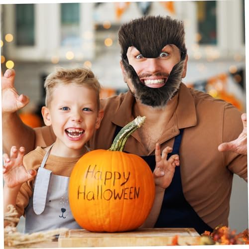 Yardenfun Realistic Monkey Beard Costume for Men - Dark Brown