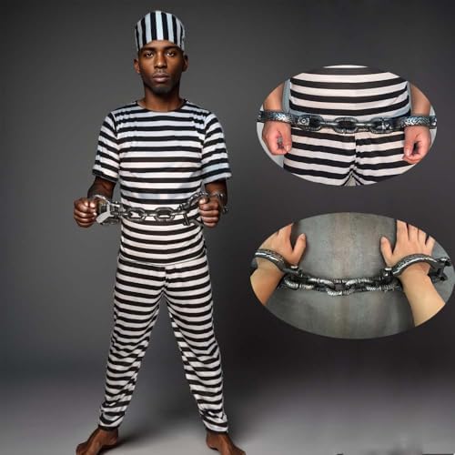 Plastic Prisoner Footcuffs Handcuffs Halloween Props