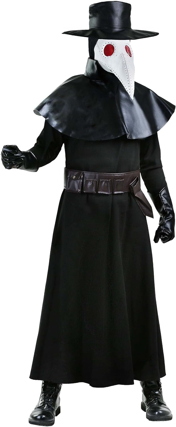 Fun Costumes Plague Doctor Mesh Costume Men with Vinyl Accessories