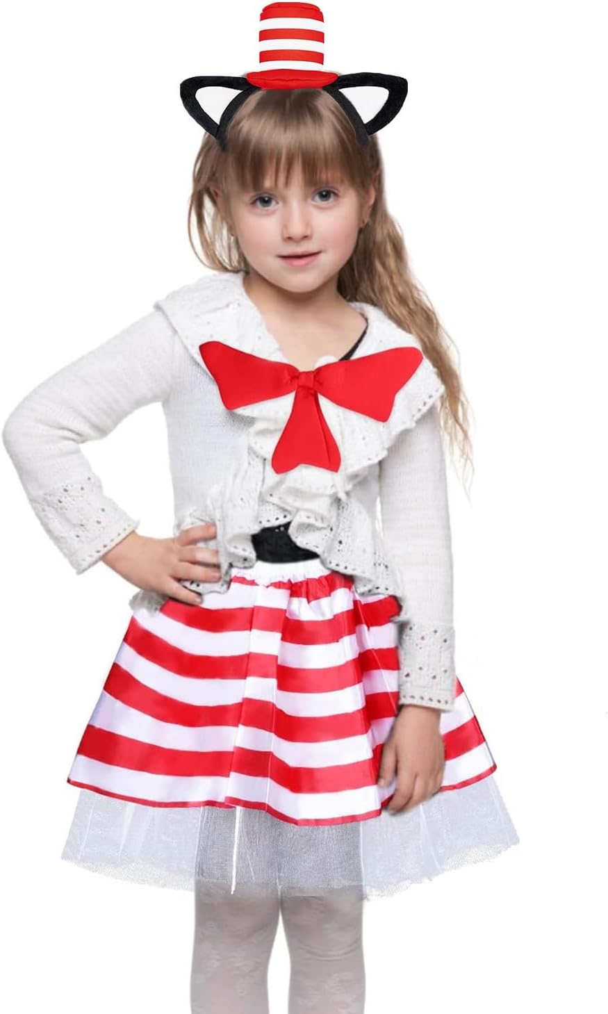 Cat in the Hat Set Red Bow Tie Cat Costume Accessories
