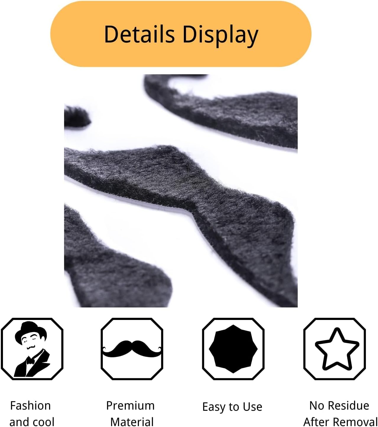 GLITTY Halloween costume beards 4-pack for adults