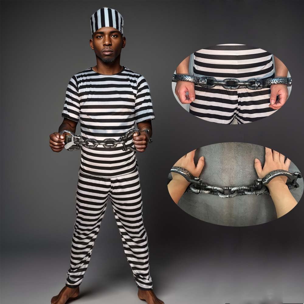 Plastic Prisoner Footcuffs Handcuffs Halloween Props