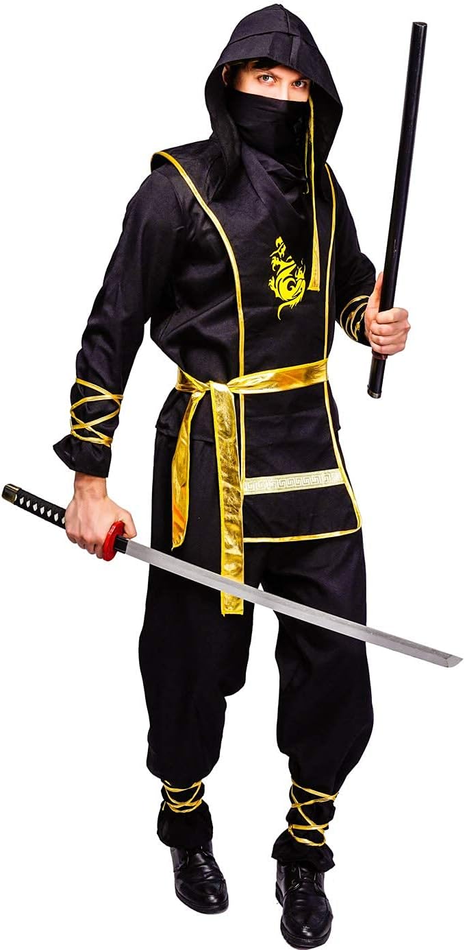Mens Golden Dragon Ninja Costume