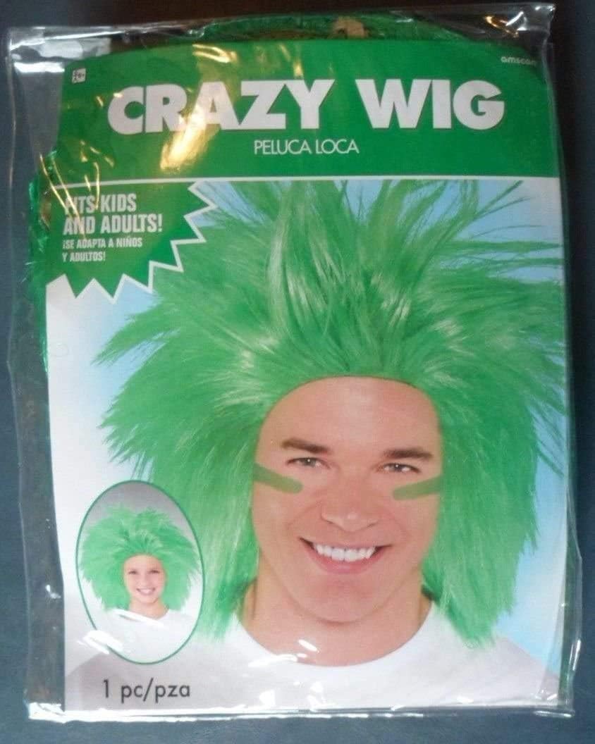 Green Crazy Wig Costume - One Size Pack of 1
