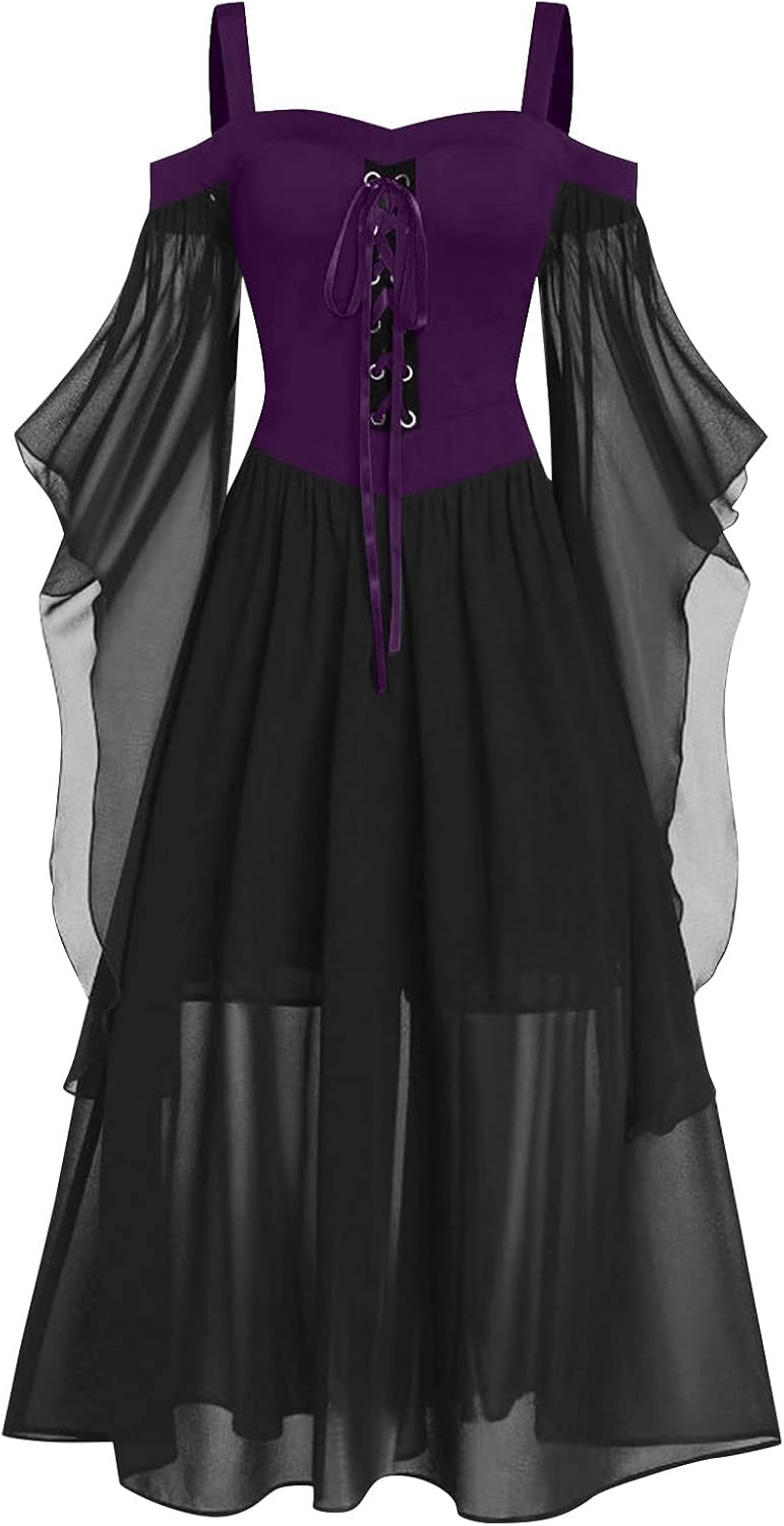 High Waist Gothic Punk Dress Boho Set