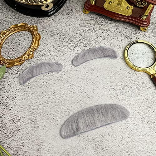 FunMular Kids Old Man Costume with Mustache and Eyebrows Gray2