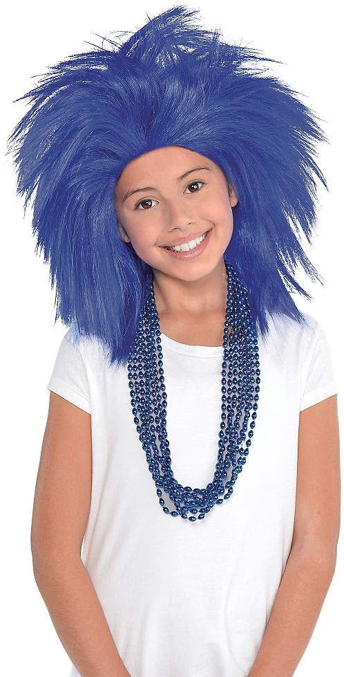 Amscan Modern Crazy Wig Costume - Blue Unisex