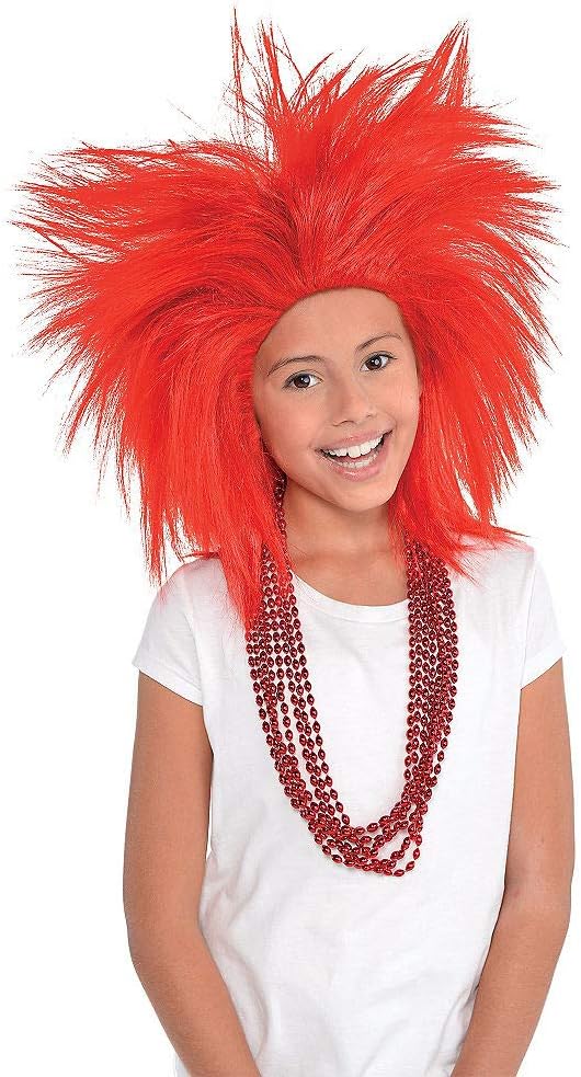 Amscan Red Crazy Wig costume Unisex Size 1 Eye-catching Style