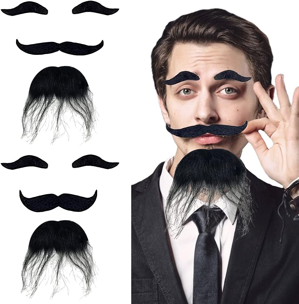 OJYUDD Self-Adhesive Fake Eyebrows Bead for Halloween Costume