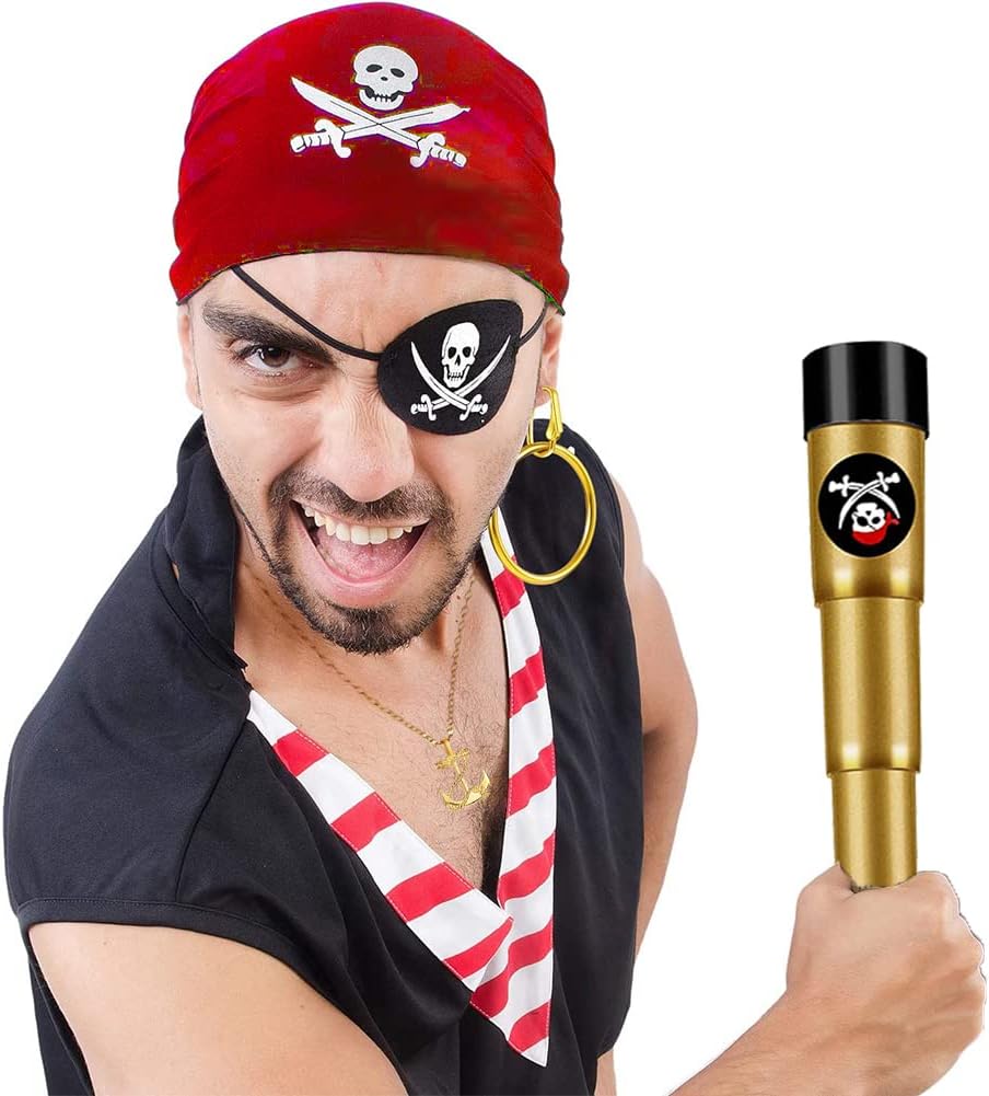 Captain Pirate Costume Accessories Set for Men