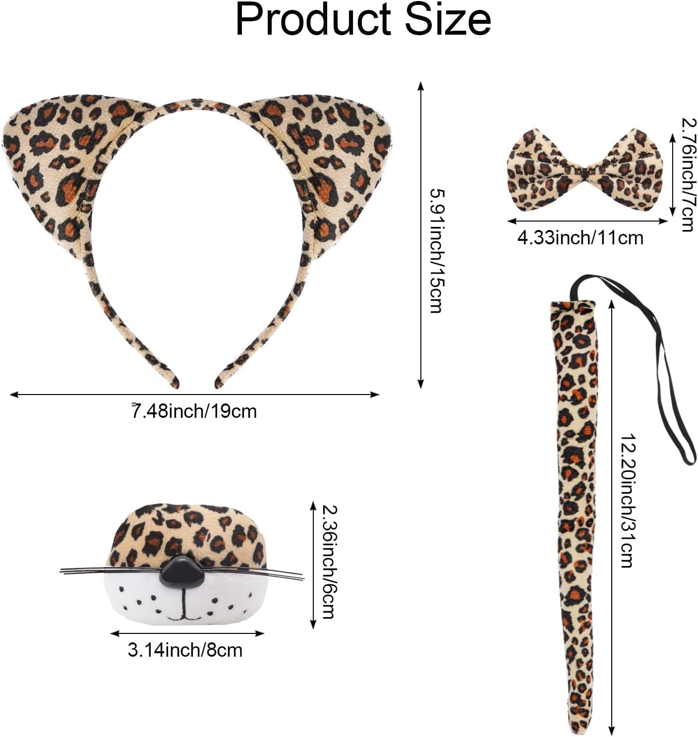 5-Piece Cheetah Costume Set