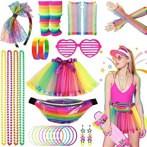 80s Retro Costumes Set for Women with Vibrant Design