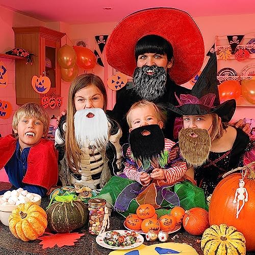 4-Piece Fake Beards Trick or Treat Halloween Costume Accessory