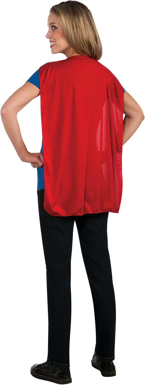 Supergirl Red T-Shirt with Cape Party Costume