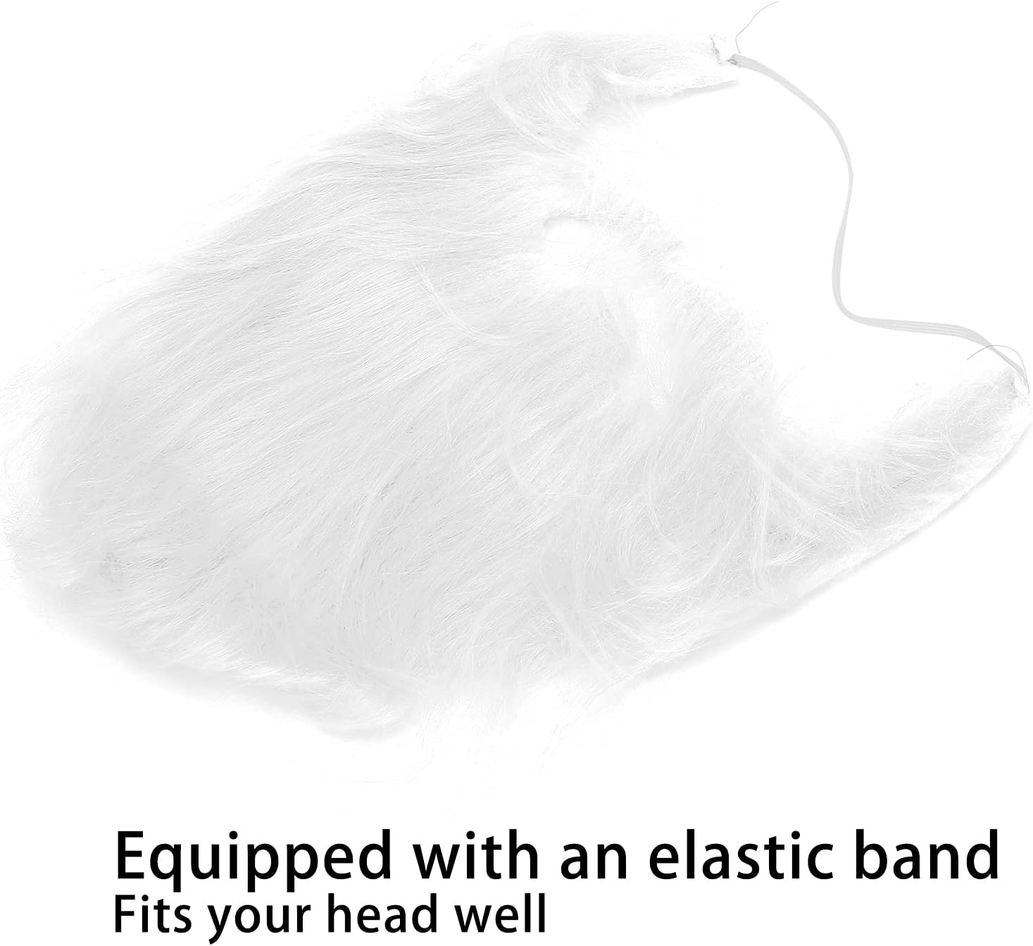 OUCRIY Fake White Beard Elastic Plush Party Costume for Bearded Look