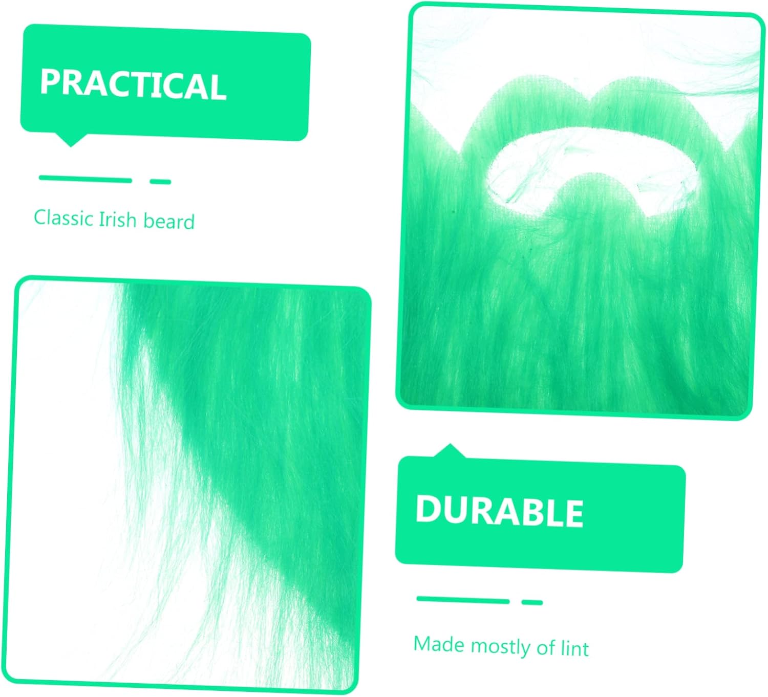 St Patricks Day fake beards 2Pcs costume set for festive celebrations