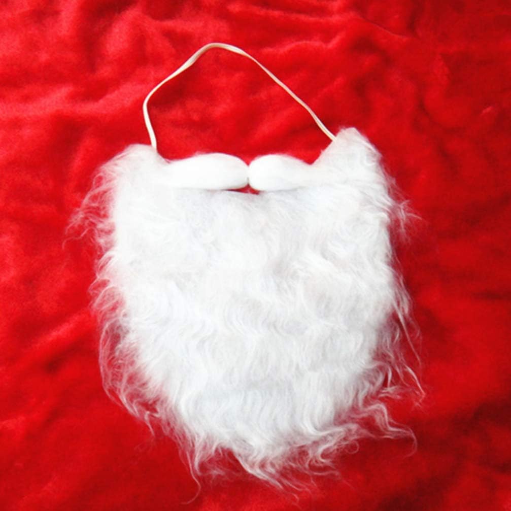 White Santa Beard Fake Facial Hair Costume Accessory