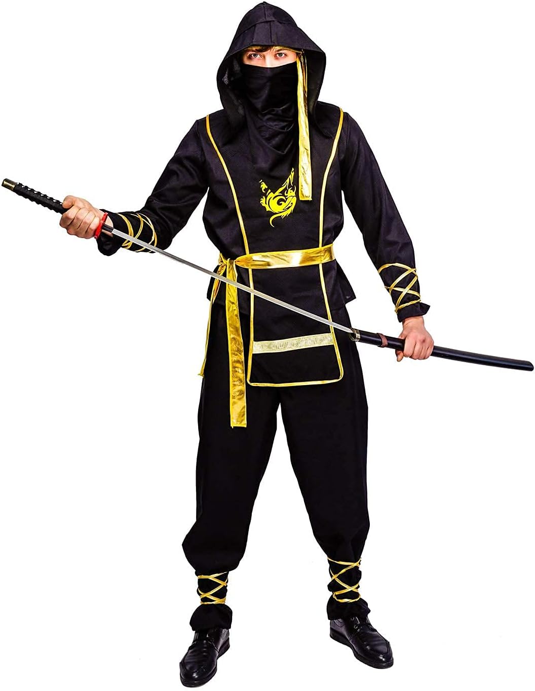 Mens Golden Dragon Ninja Costume