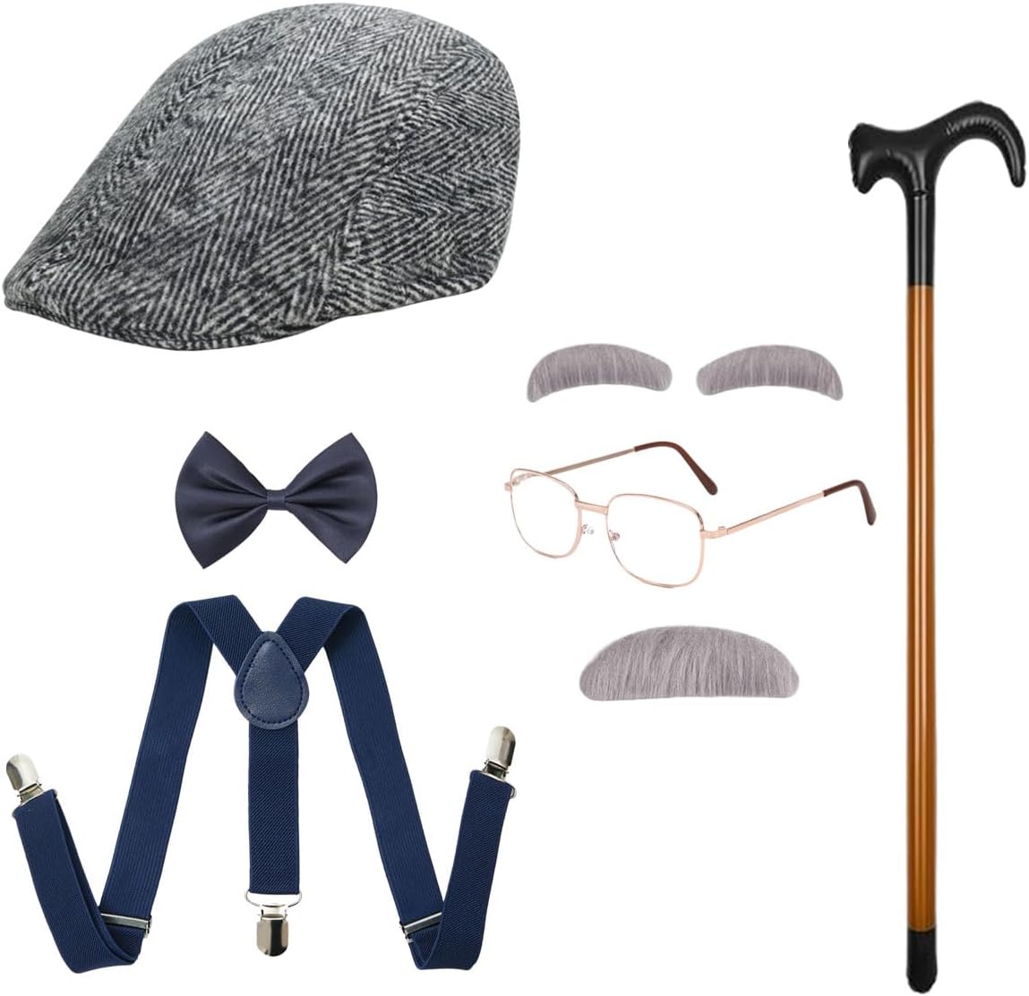 Old Man Costume Grandpa Accessories Set