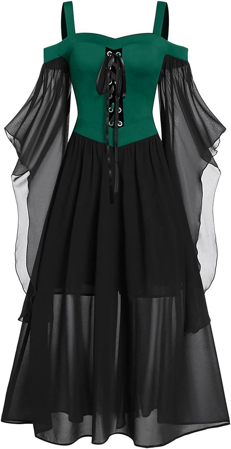 Renaissance Halloween Bundle Womens Party Dress Chemise Set