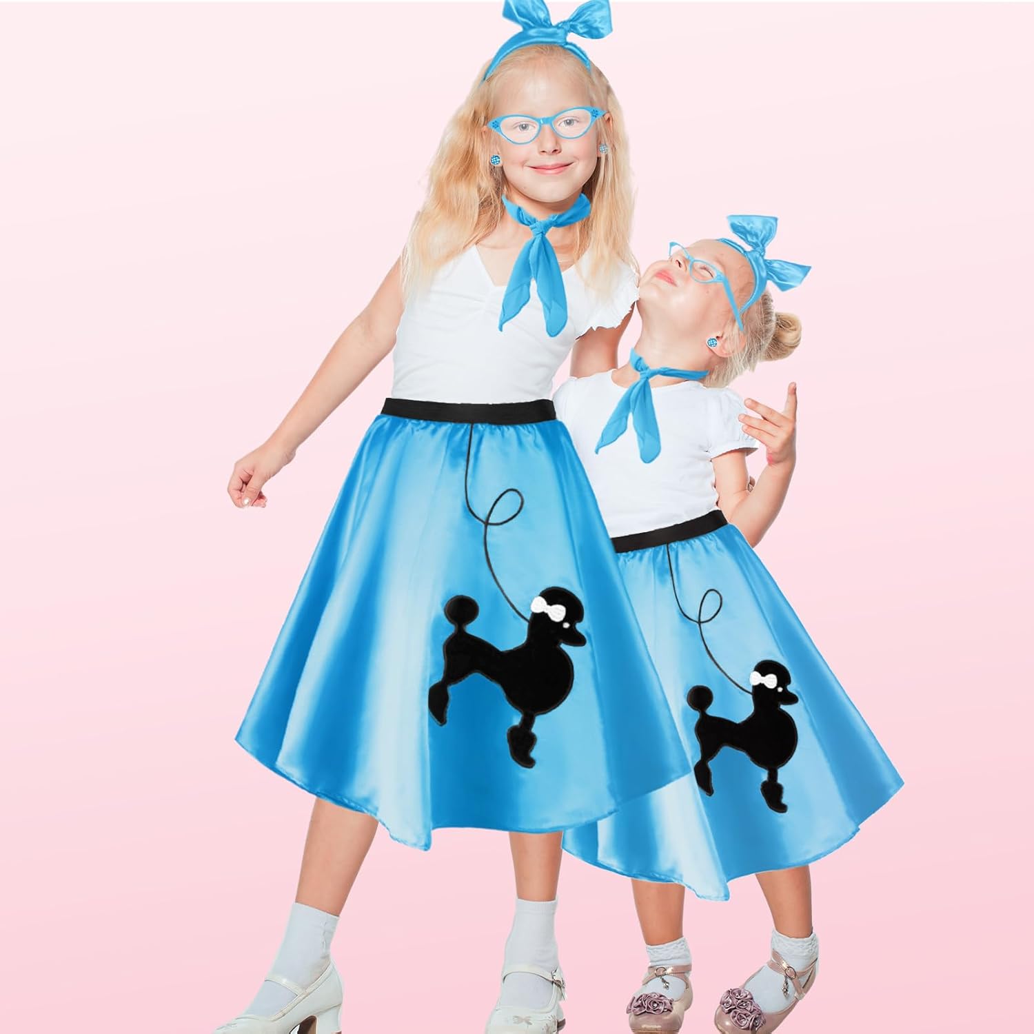 Elegant 1950s Poodle Skirt Costume Set for Girls