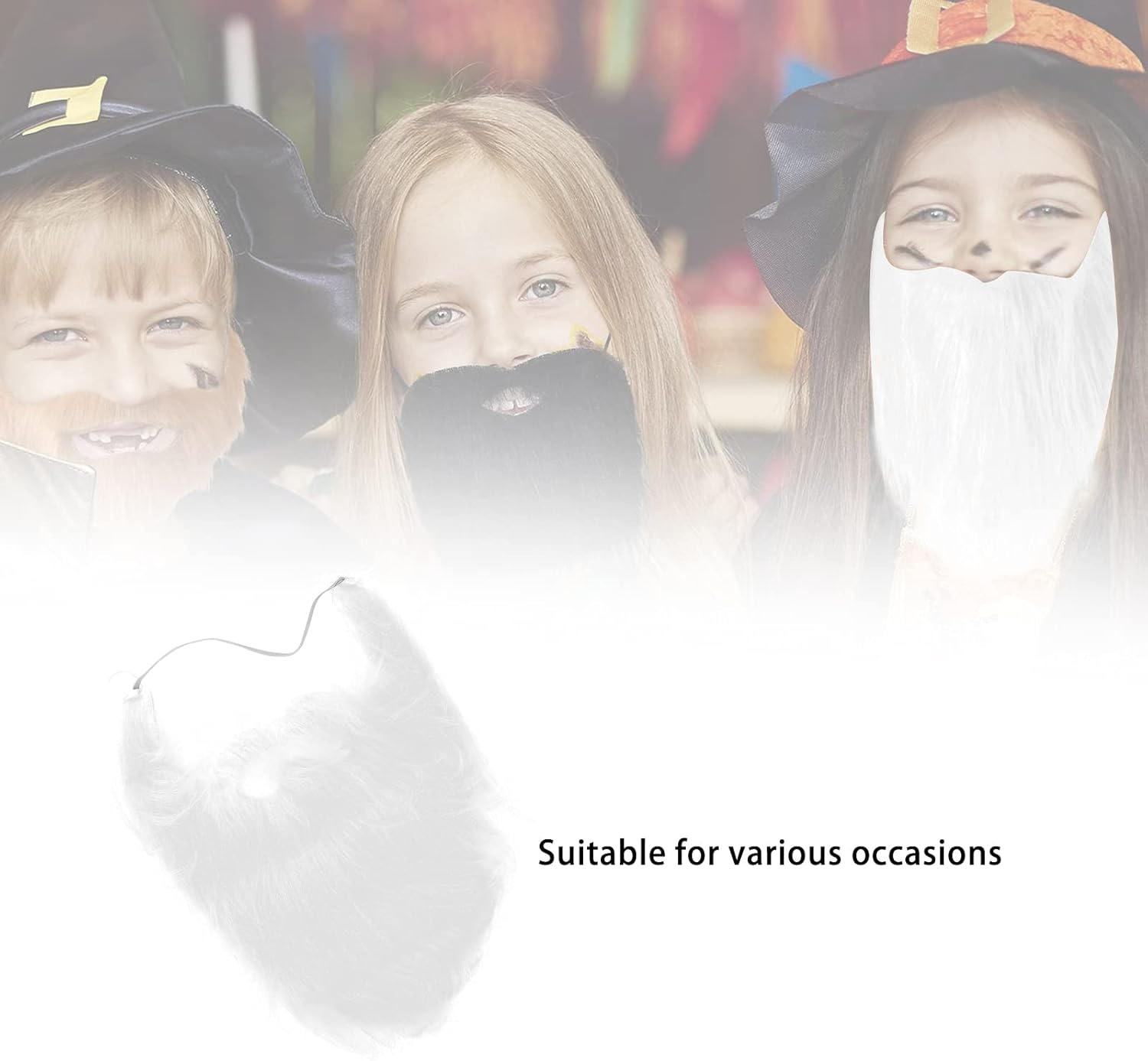 NOENNULL Fake Beard Party Add-On White Mustache for costumes fun