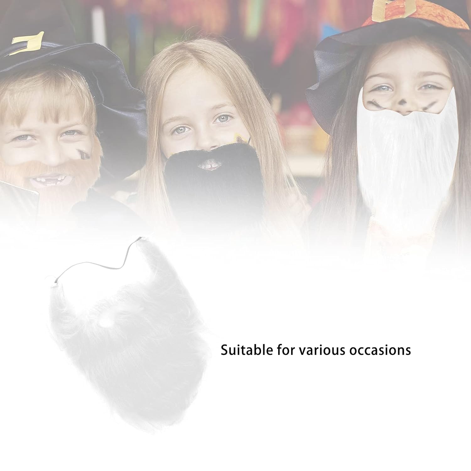 Funny Fake White Mustache Beard for Parties and Costumes