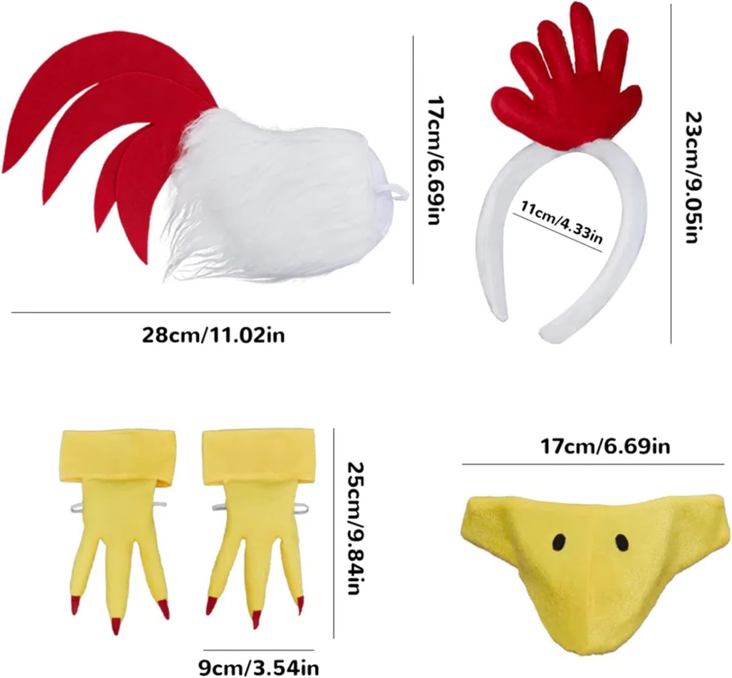 Friendly Rooster Halloween Costume Accessories Set for Adults