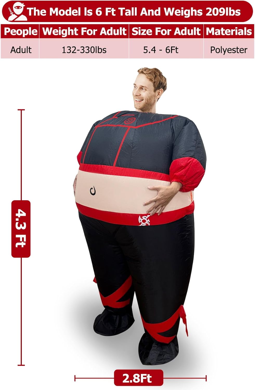 Halloween Chubby Ninja Costume for Adults