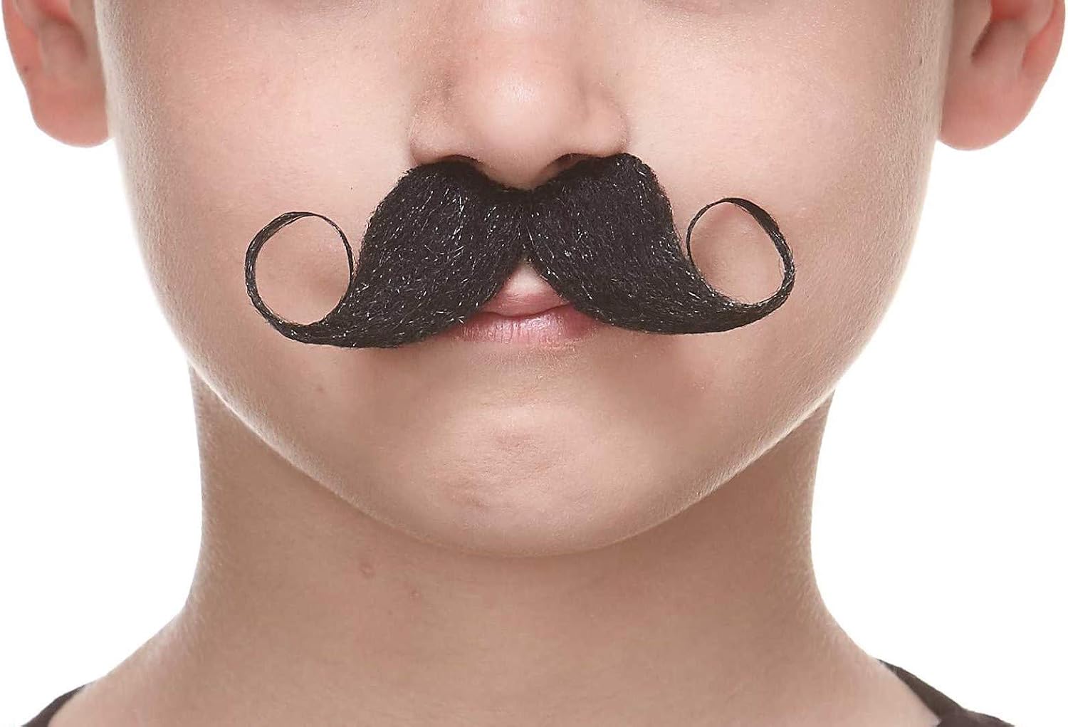 Mustaches Self-Adhesive Fake Detective Hair for Kids Black
