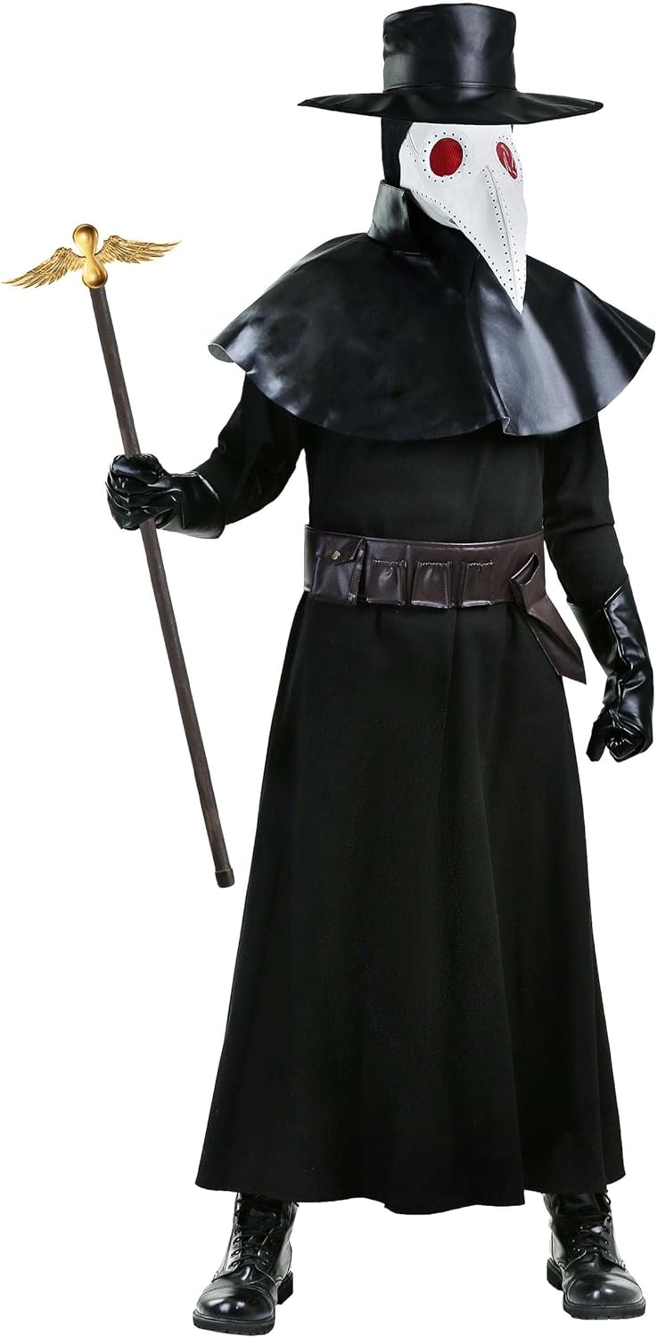 Fun Costumes Plague Doctor Mesh Costume Men with Vinyl Accessories