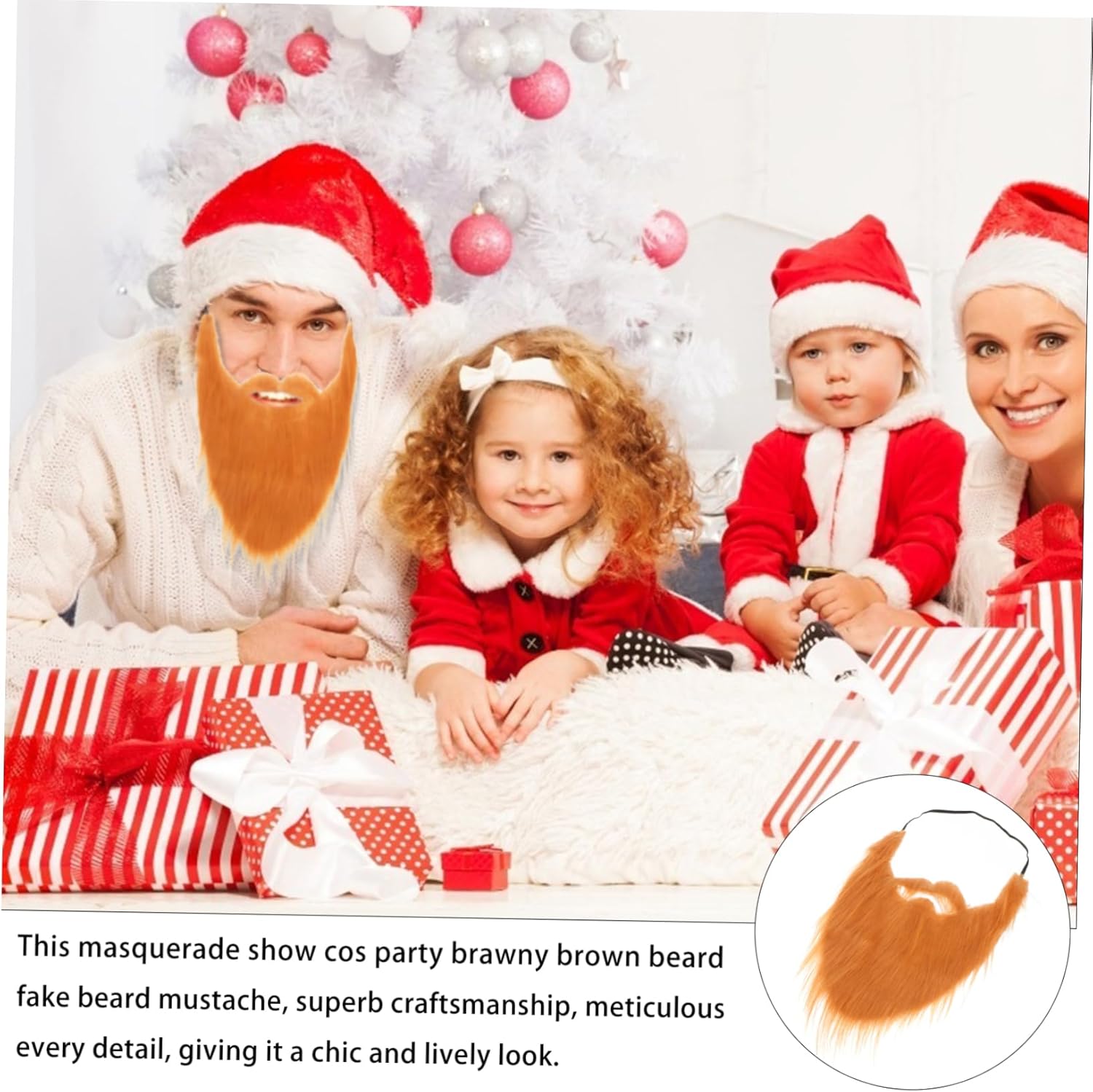 Realistic Fake Beards for Men Women 2-in-1