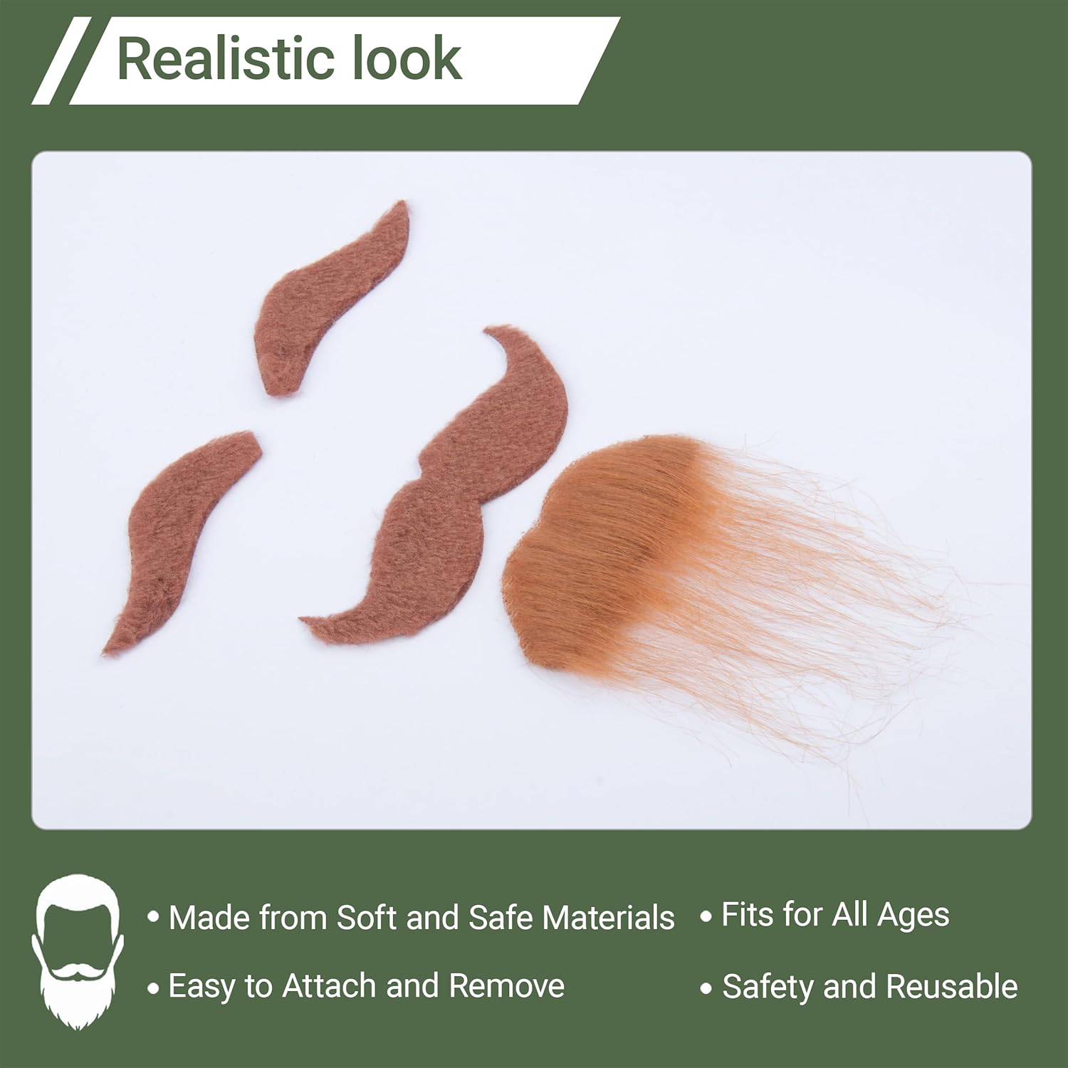 Genuine Stick-On Mustache Set for Men