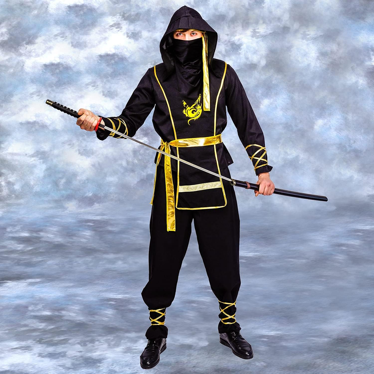 Mens Golden Dragon Ninja Costume