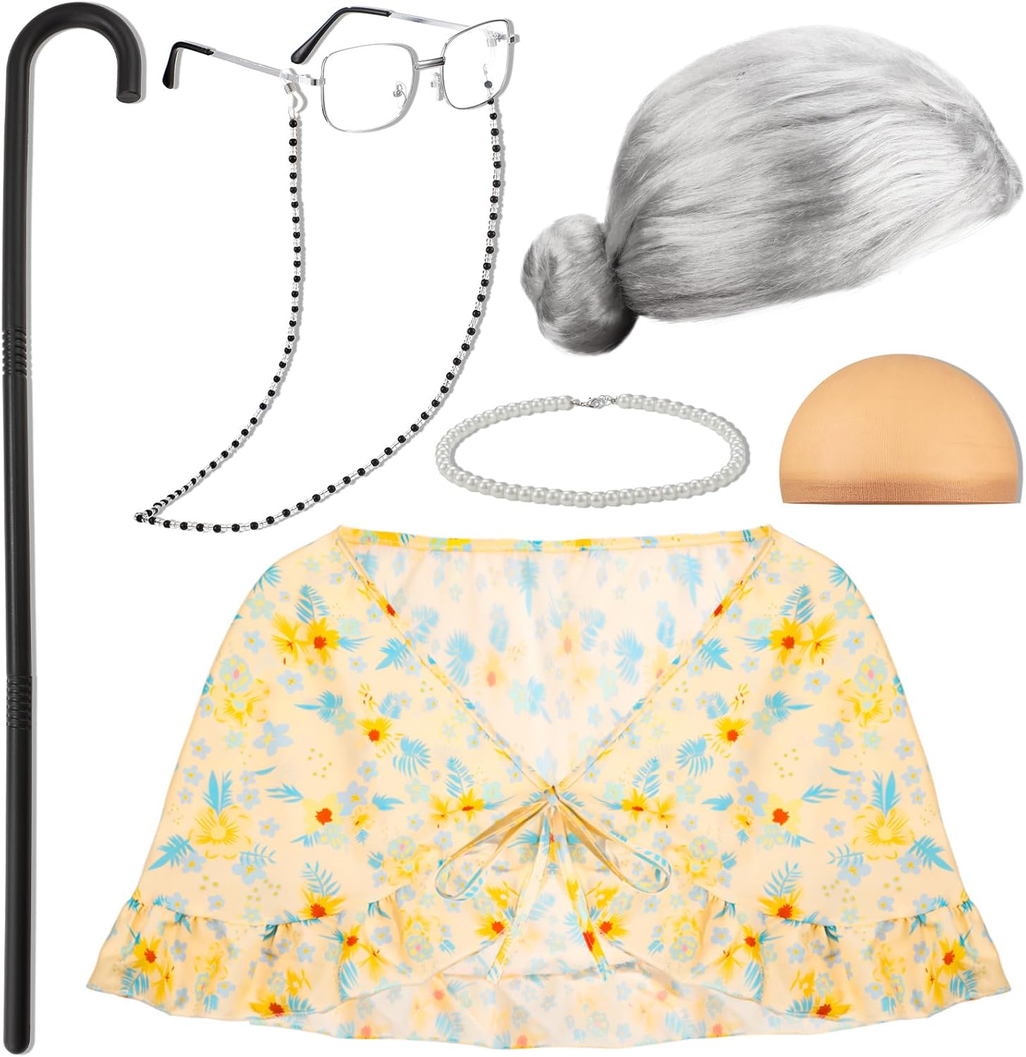 Berlune 7-Piece 100th Day Grandma Costume