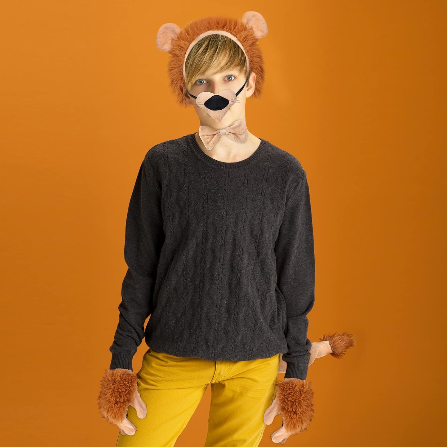 5 Piece Lion Costume Set for Kids Adults Halloween Party Accessories