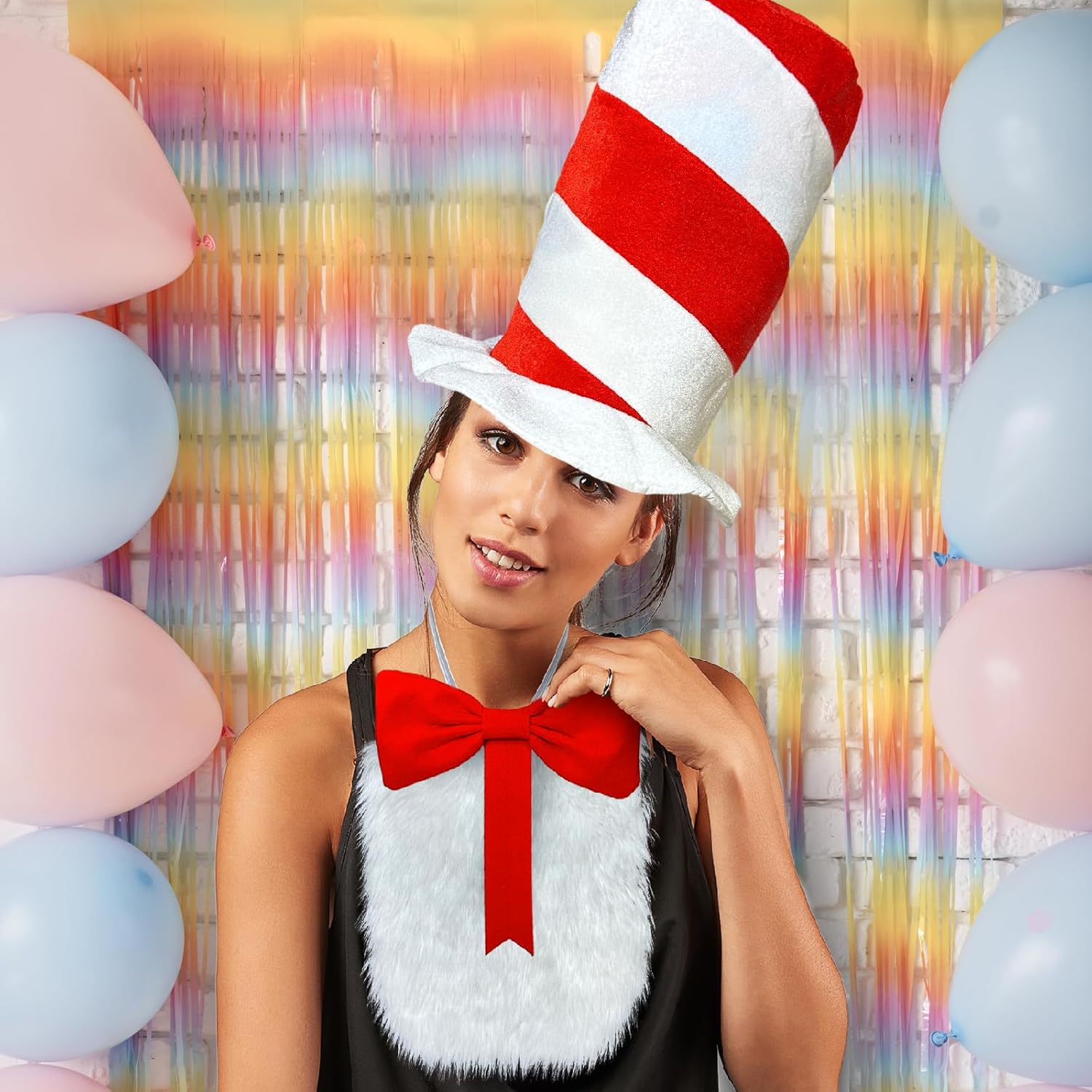 Luvfamday 5-Piece Red Top Hat Set